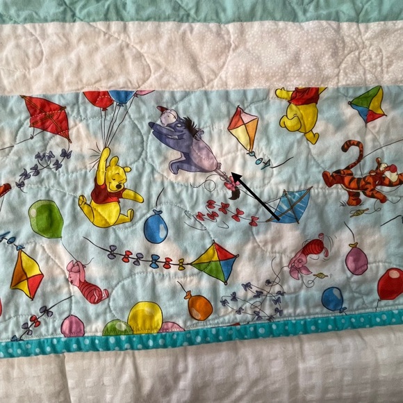 Handmade Winnie The Pooh and Friends Colorful Kite Patchwork Quilt Disney 56X48 - Picture 15 of 16